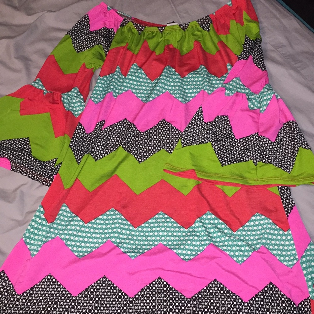 Colorful chevron boutique dress ❤️💚🖤